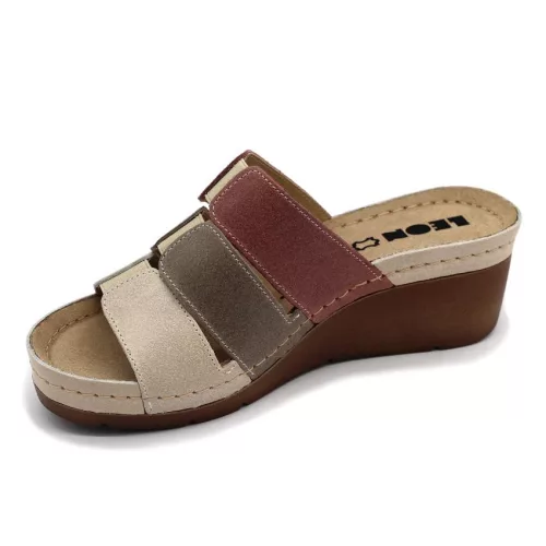 LEON Comfort női bőr papucs 1009