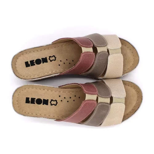 LEON Comfort női bőr papucs 1009