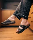 LEON Comfort női bőr papucs 6010