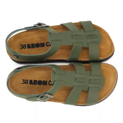 Leon Comfortstep 6300 zöld női bőr szandál 40