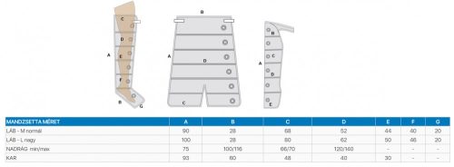 6 légkamrás láb mandzsettapár L-es Power Recovery géphez 6 hónap garancia