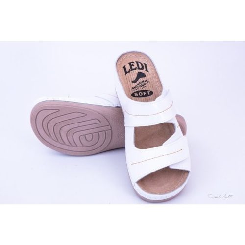 434-18 fehér női bőr papucs 2 tépőzáras 36-41