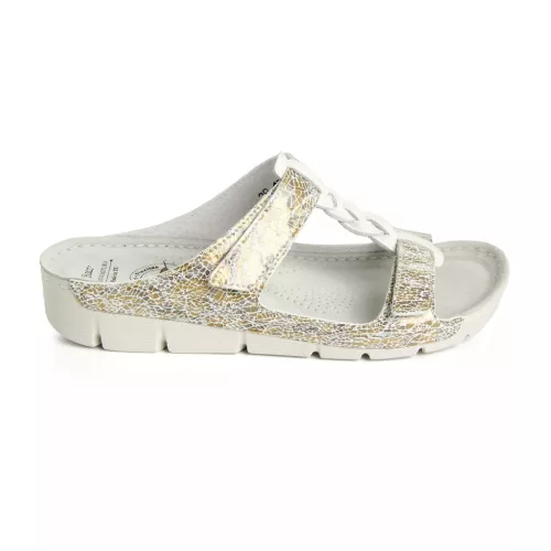 BATZ BORI stone arany mix női bőr papucs 37-40