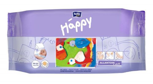 BELLA BABY HAPPY NEDVES TÖRLŐKENDŐ E-VITAMINNAL 64X