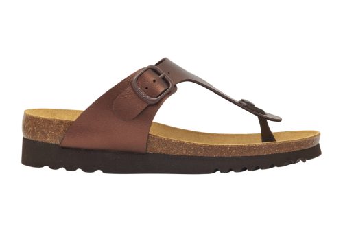 Scholl Boa Vista sötétbarna bioprint női lábujjközi papucs - kényelmi modell 37-40