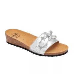 SCHOLL RAVELLO ezüst női papucs Bioprint talppal 36