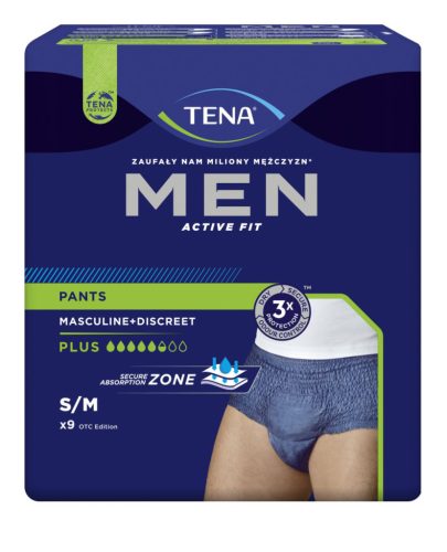 TENA Men Active Fit Pants Plus S/M 9x