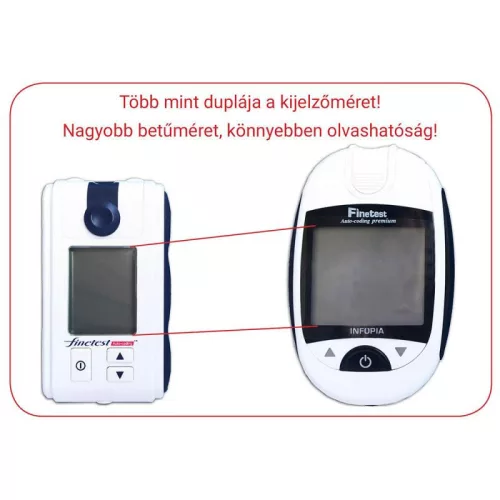 Finetest Premium vércukormérő készülék lítium elemmel