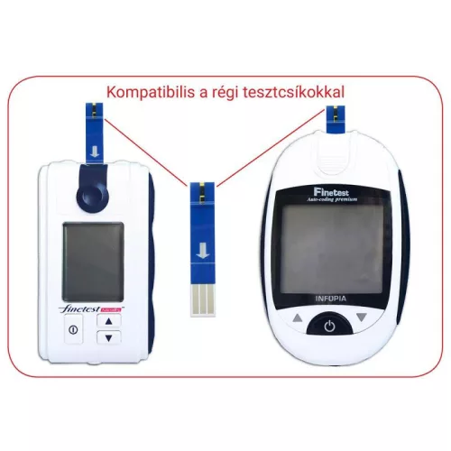 Finetest Premium vércukormérő készülék lítium elemmel