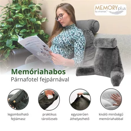 Memóriahabos párnafotel fejtámasztó párnával