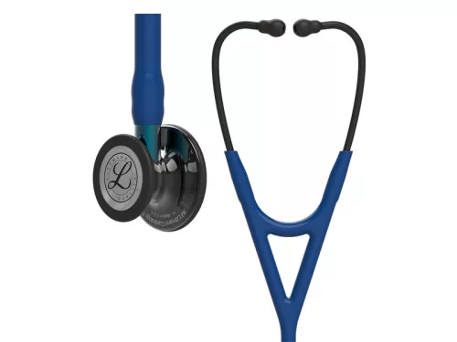 Fonendoszkóp Littmann Cardiology IV s.kék, magasfényű füst fej, fekete hallgató, kék csőszár 6202
