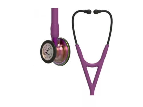 Fonendoszkóp Littmann Cardio.IV szilvakék cső, szivárvány fej,fekete hallgató 6205LIMITÁLT