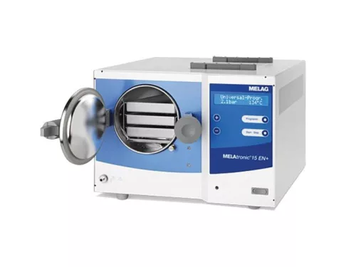 X_Gőzsterilizátor Melag, 7 literes /  MELAtronic15EN+, 3 tálcával _ ME10615 + 3 pcs ME00150
