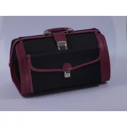 TÁSKA ORVOSI HENGERES GYÖNGYVÁSZON FEKETE-BORDÓ E-065