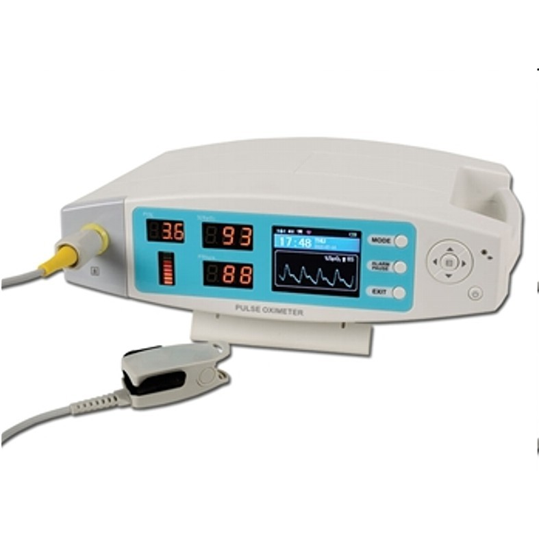 OXY-200 Hordozható asztali pulzoximéter monitorral és akkumulátorral