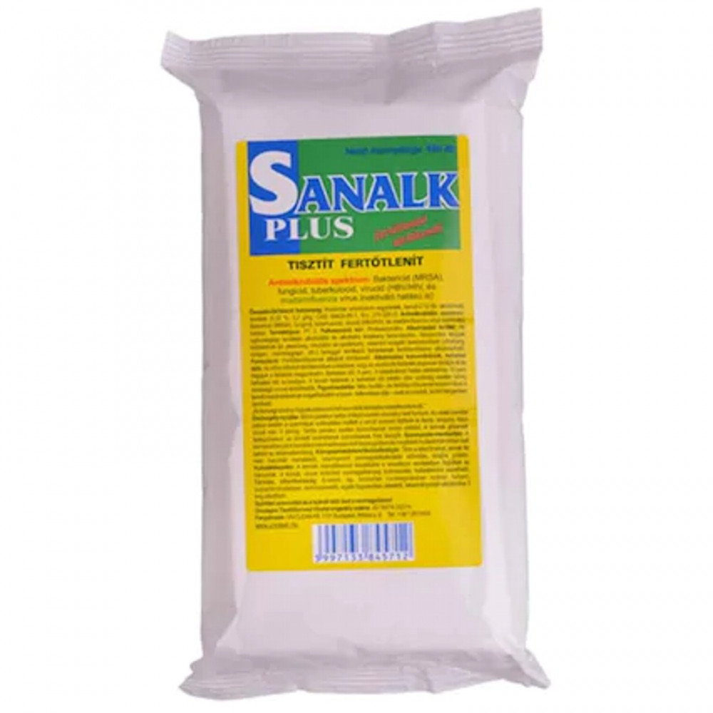 Image of Fertőtlenítő SANALK Plus 100 db törlőkendő utántöltő felületfertőtlenítő
