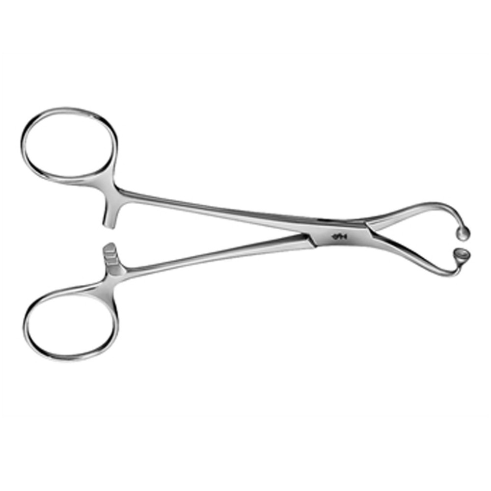 Image of AESCULAP gombvégű kendő fogó - hajlított - tompa - 14 cm - BF464R