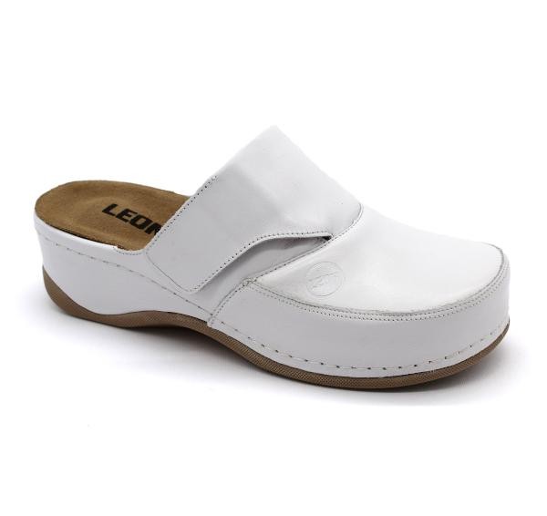 Image of Leon Comfortstep 2019 fehér női bőr papucs kivehető talpbetéttel 36-41