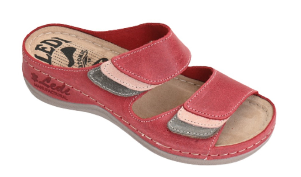 Image of 425-OR61 bordó női bőr papucs 2 tépőzáras 36-41