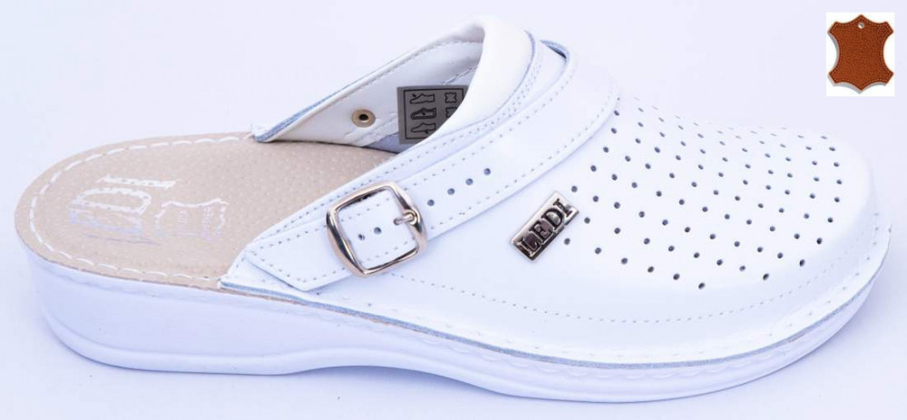 Image of 663/18 fehér női/férfi bőr gyógyklumpa munkavédelmi 36-46