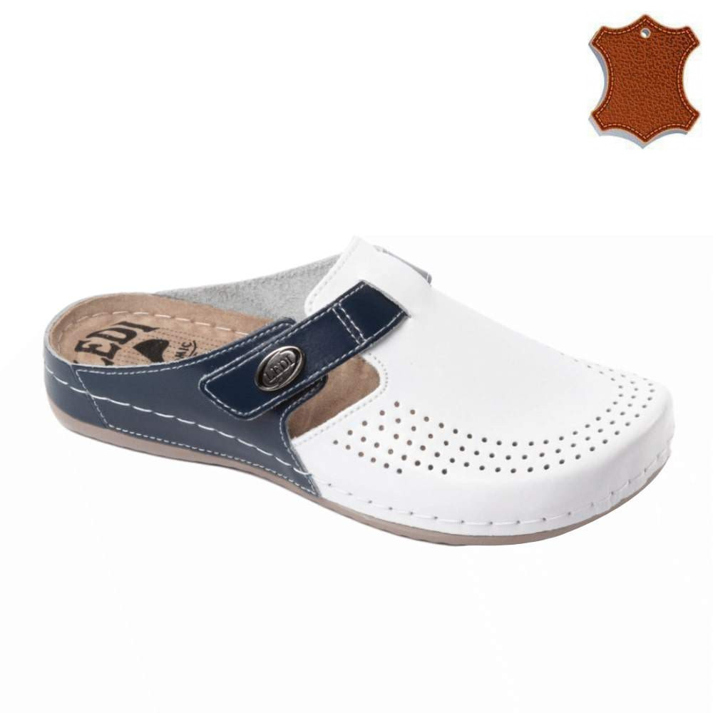 Image of 710/189 FEHÉR KÉK női bőr klumpa anatómiai, tépőzáras 36-42