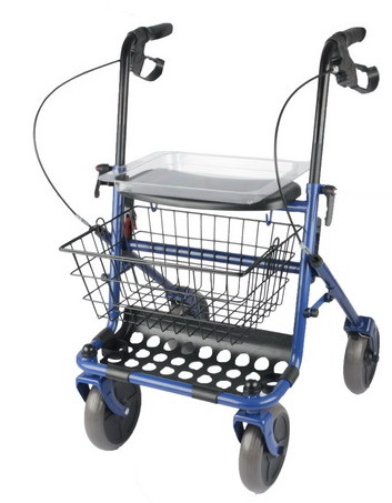 Image of 4 KEREKŰ összecsukható ACÉL ROLLÁTOR biztonsági fékkel 130 kg-ig