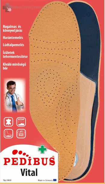 Image of Harántemelős bőr lúdtalpbetét az ízületek tehermentesítésére