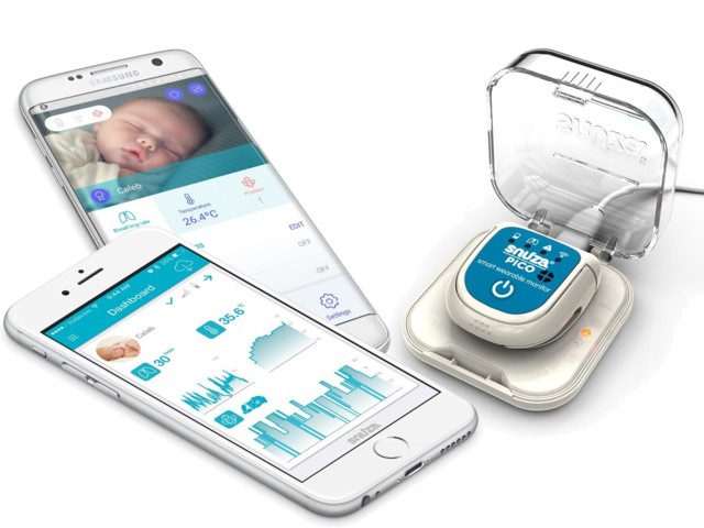 Image of Snuza Pico2 hordozható Mobil babafigyelő (légzésfigyelő) Bluetooth kapcsolattal, a hőmérsékletet is méri