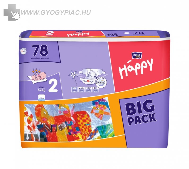 Image of BELLA BABY HAPPY MINI 3-6KG 78 db/cs