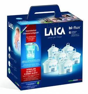 Image of LAICA 6 db-os bi-flux univerzális szűrőbetét Laica Stream Line fehér mechanikus vízszűrő kancsóval, ajándékszett