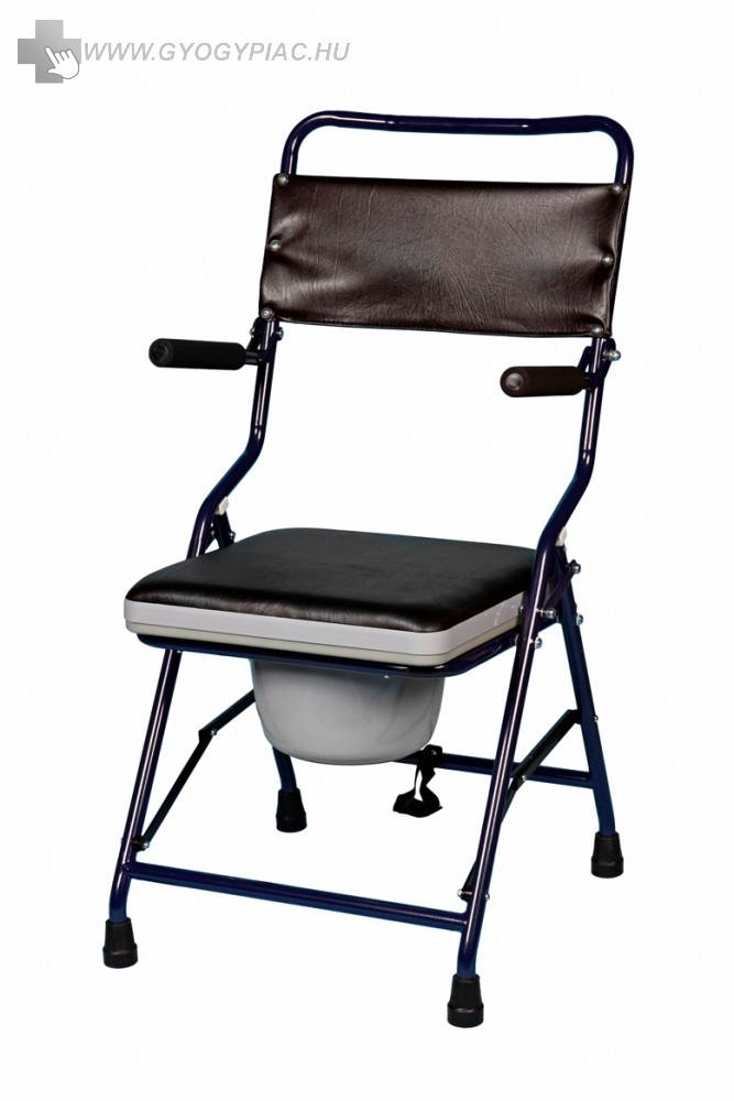 Image of 4322 Összecsukható, hordozható Szobai WC felhajtható karfával -kárpitozott, székként is használható